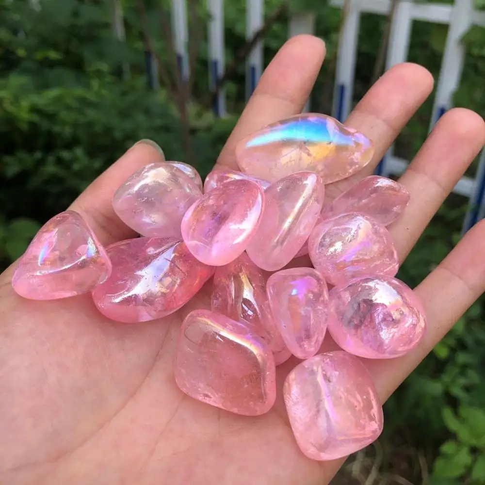 

100g Natural Rainbow Angel Aura Quartz Crystals Tumbled Stones