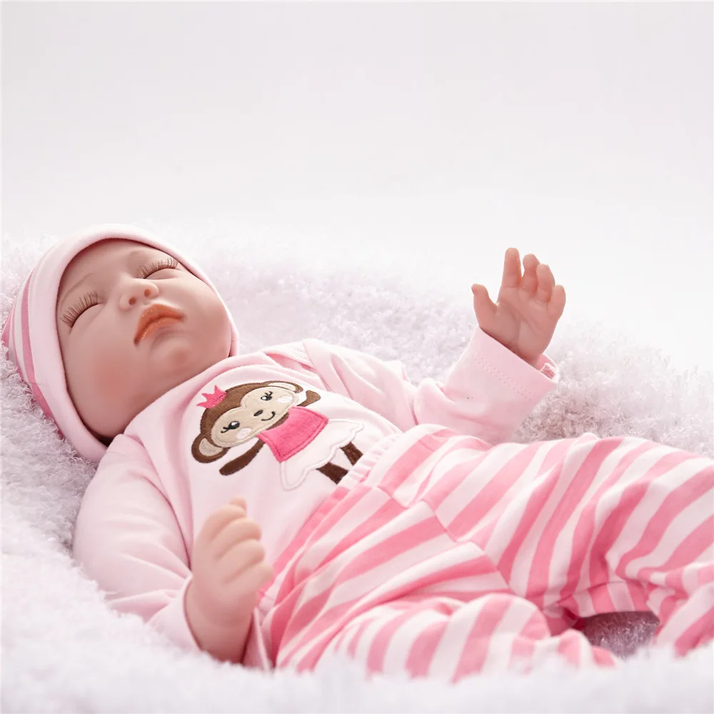 22 &quotReborn Baby Doll укорененный мохеровый Спящий ангел Bebe прекрасный Boneca