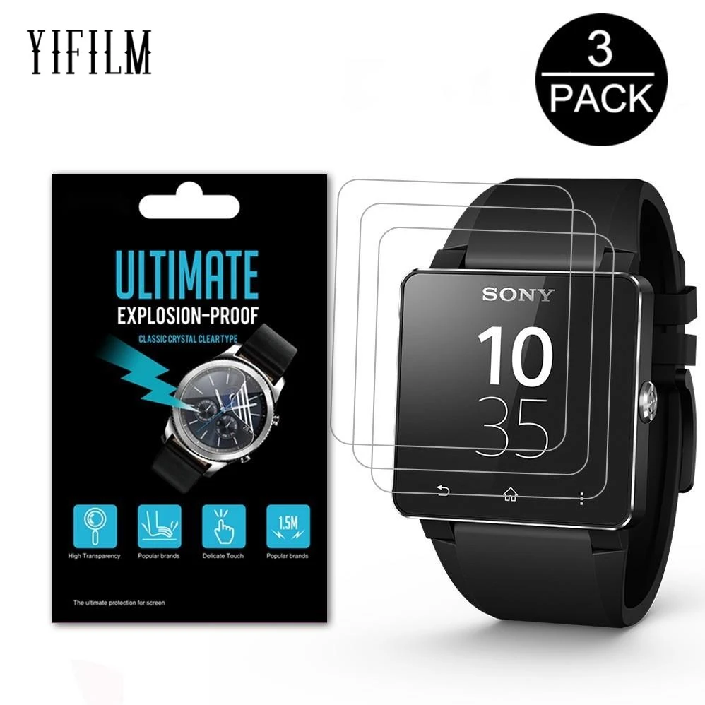 

3Pack For Sony Smart Watch 2 Nano Explosion-proof Screen Protector For Sony SmartWatch SW2 High Definition Anti-shock Guard Film