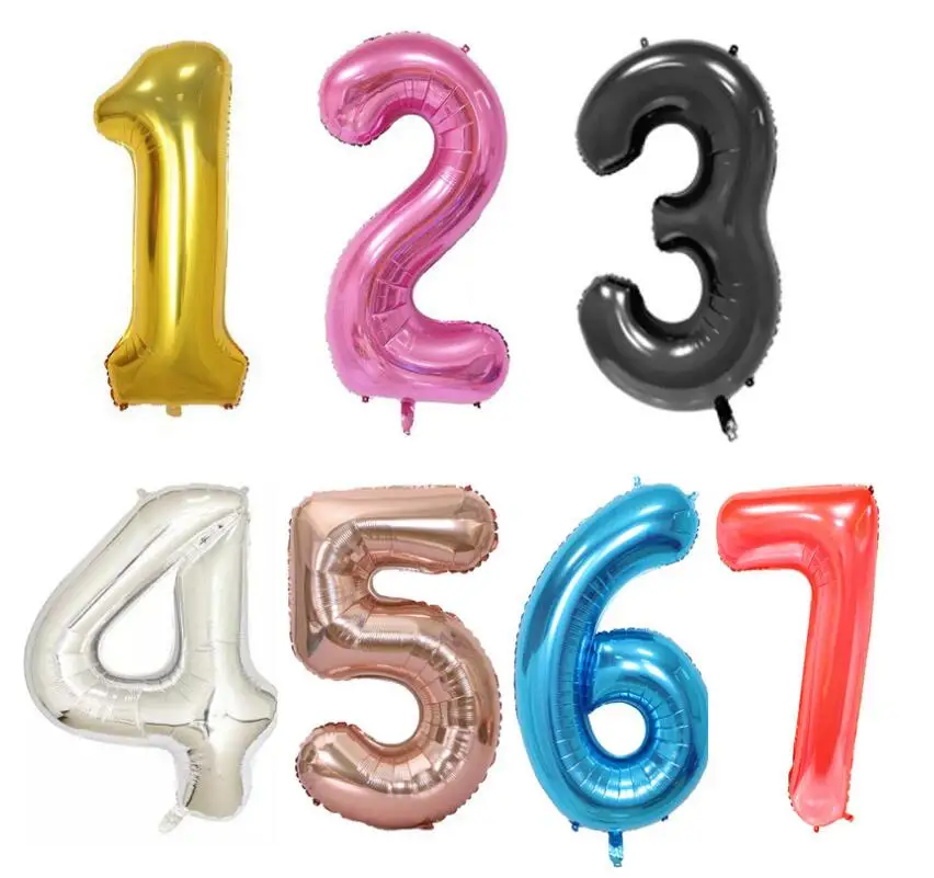 

300pcs Large 40"inch rose Gold number balloons for 1st birthday party decor foil ballon digit 0-9 helium globos anniversary