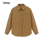 Блузка Toppies Женская с длинным рукавом, Повседневная однотонная свободная деловая рубашка в стиле оверсайз, весна-осень 2021