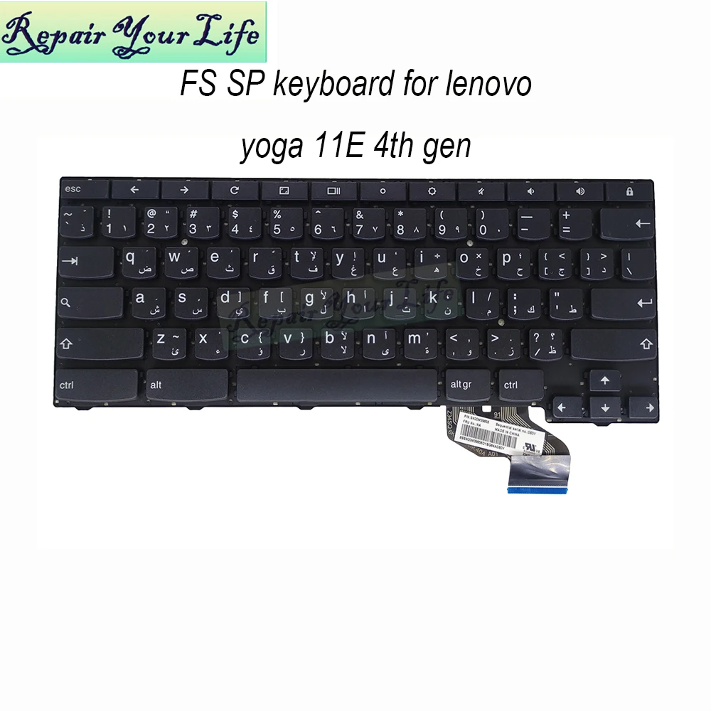 New Farsi Arabic keyboard Spanish keyboards for Lenovo YOGA 11E 4TH Gen Chromebook Spain qwerty notebook pc replacement parts