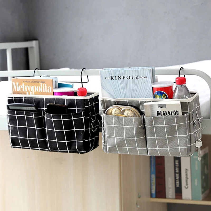 

Bedside Hanging Organizer Pocket Storage Bag Wardrobe organizer Canvas Bedroom Bathroom Magazine tote Storage Organizador Pouch