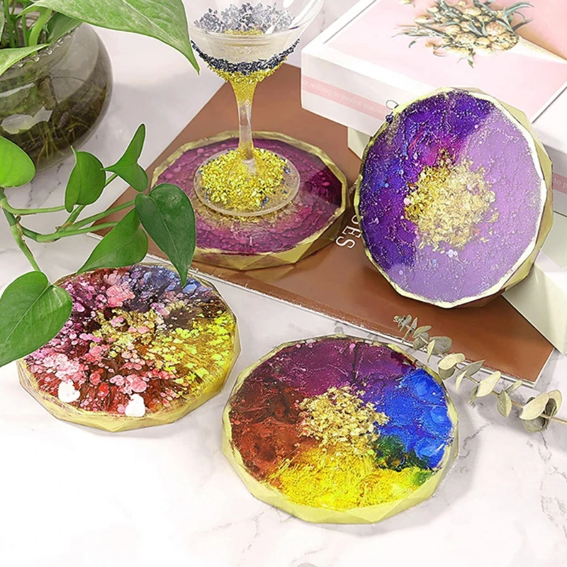 Силиконовые формы из смолы в форме сердца для круглых подставок под эпоксидную