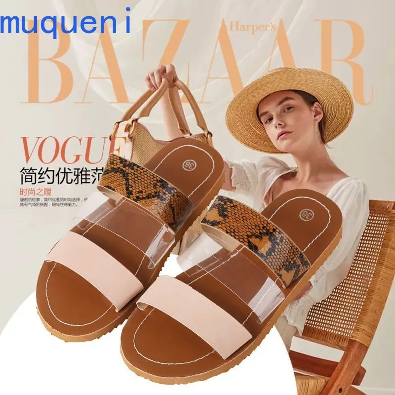 

Women Flat Heel Slippers Women Belt Buckles Square Sandals Casual Open Toe Beach Shoes Women Fashion Slide Ladies Outdoor Shoes