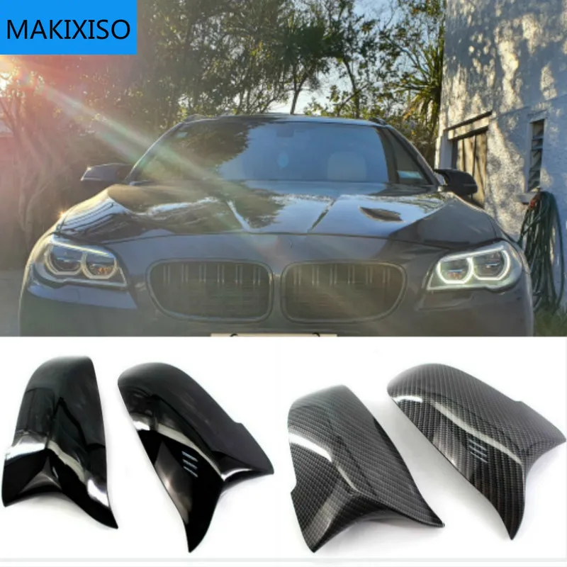 

Пара зеркальных чехлов боковое зеркало заднего вида крышка крышки для Bmw 5 6 7 серии F10 F18 F11 F06 F07 F12 F13 F01 2014 2015-16 глянцевый черный