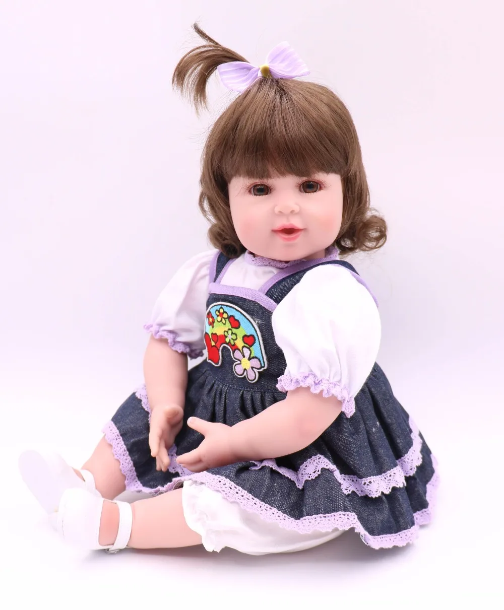

20 " doll with giraffe doll Full Body silicone vinyl Lifelike Adorable baby girl Bonecas Kid's baby dolls Reborn