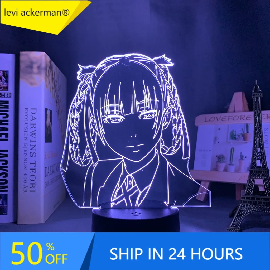 

Kakegurui Compulsive Gambler Kirari Momobami Led Night Light for Bedroom Decor Nightlight Birthday Gift Anime 3d Lamp Kakegurui
