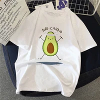 avocado spoof funny printed t shirt 2021 fahion summer women t shirt casual tops tee white o neck short sleeve tee top