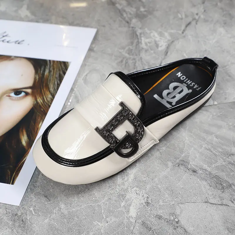 

2021 New Summer Women Beach Cork Slippers Casual Buckle PU Leather Closed Toe Clogs Slides Slip on Shoes