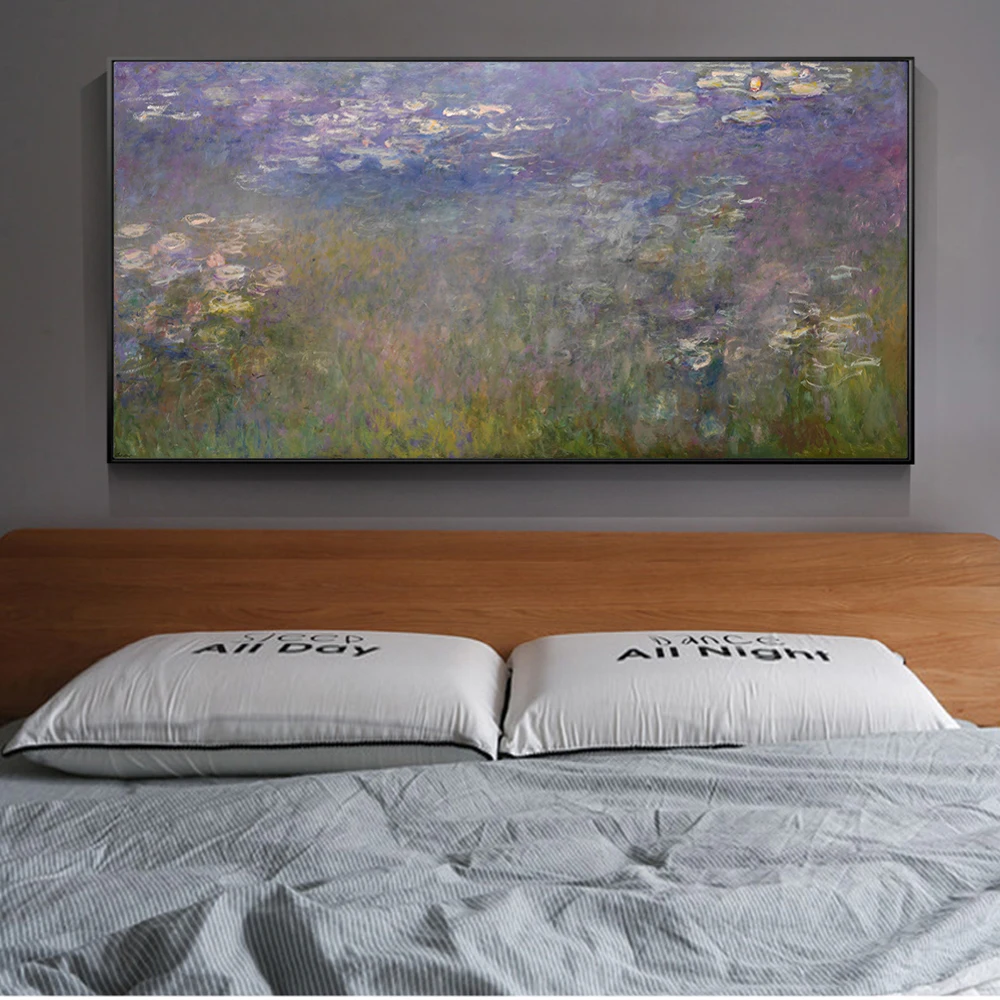Большой Monet ВОДНЫЕ ЛИЛИИ Масляные картины печать на холсте художественные