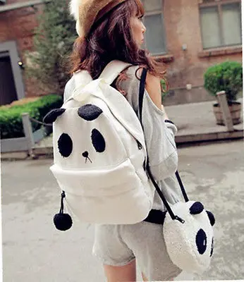 

Hot Sell Kawaii Style Women Girl Panda Schoolbag Backpack Shoulder Book Bag Set Travel Bags