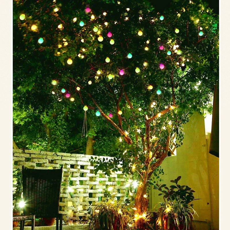Solar Powered led Light String Outdoor Multicolor Crystal Globe Bulbs Waterproof Fairy Lights with 8 Lighting Modes Decoration f | Дом и сад