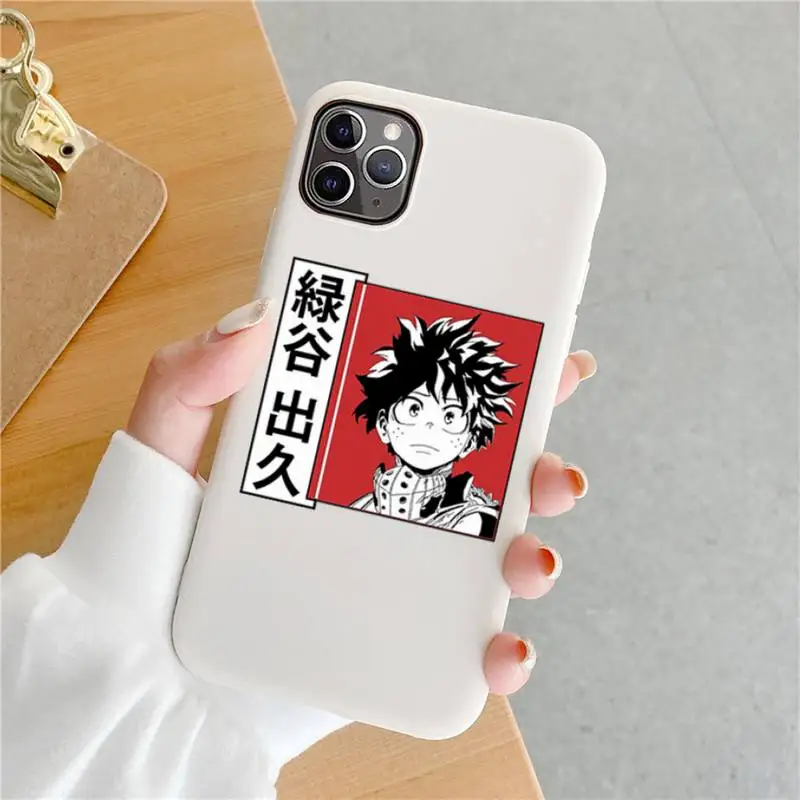 

Anime My Hero Academia Phone Case Candy Color for iPhone 6 6S 7 8 11 12 XS X SE 2020 XR mini pro Plus MAX mobile bags