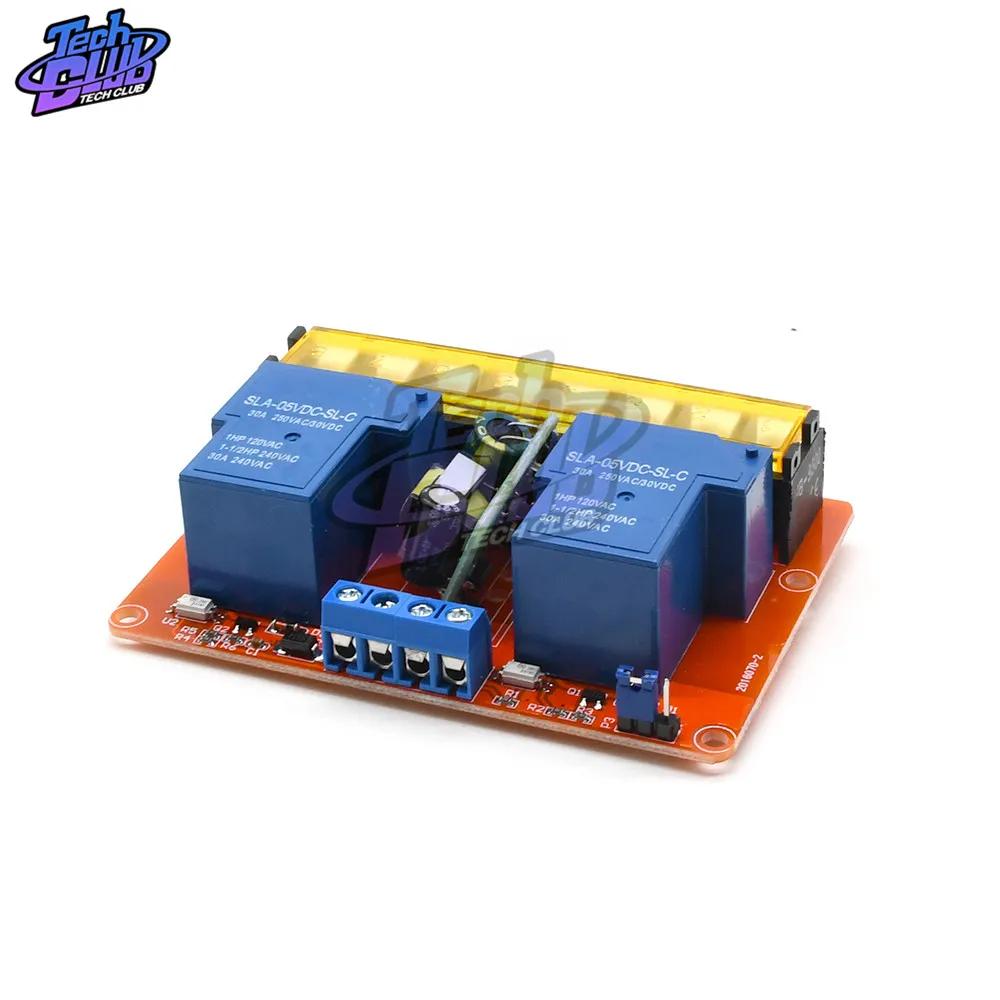 AC 100 -250V 30A высокое Мощность 2 изолированный канал релейная плата DC
