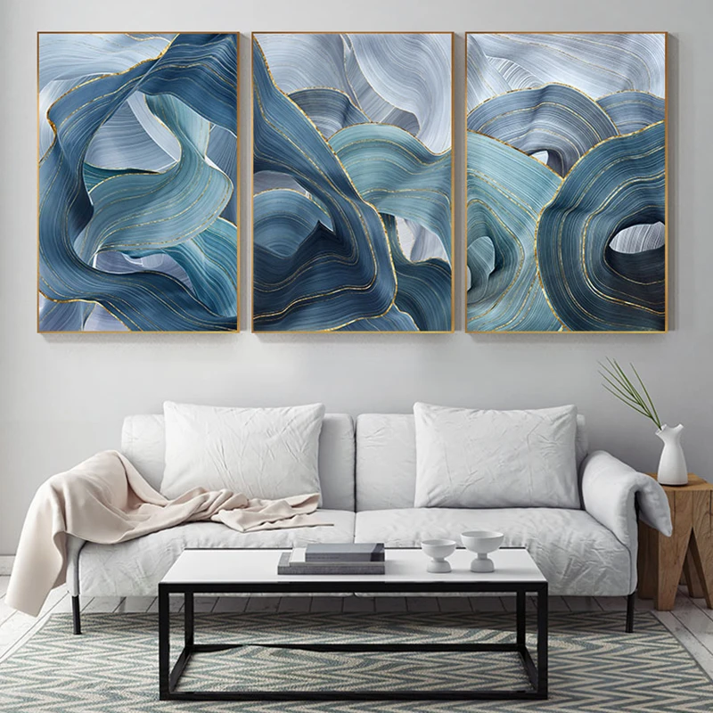 

Wall Art Modern Abstract Gold Foil Lines Green Canvas Art Paintings For Living Room Bedroom Posters Print Wall Poster Home Decor