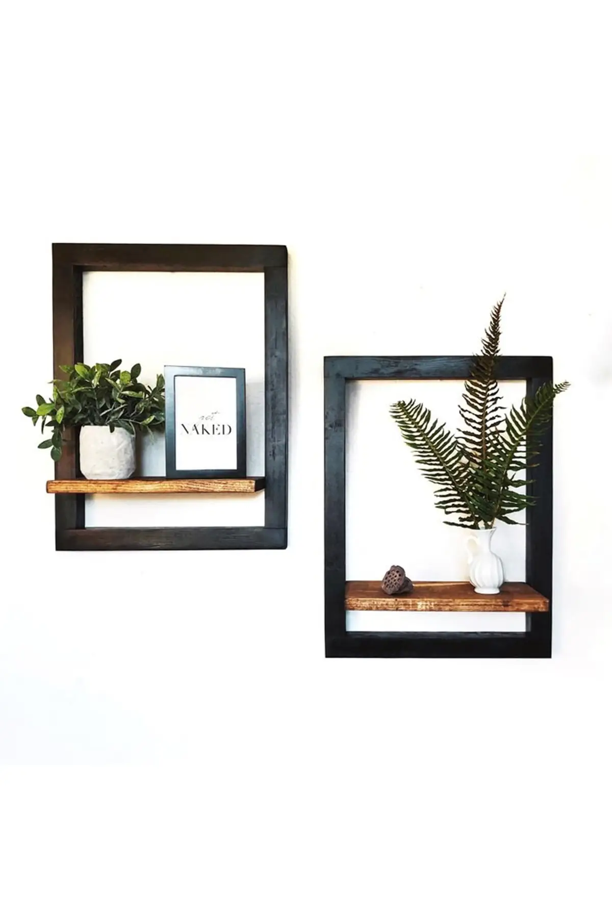 

Christmas Home Decor Single Natural Wood Tumbled Framed Wall Shelf Wall Painting Visual Carving Picture Art Wedding Decoration