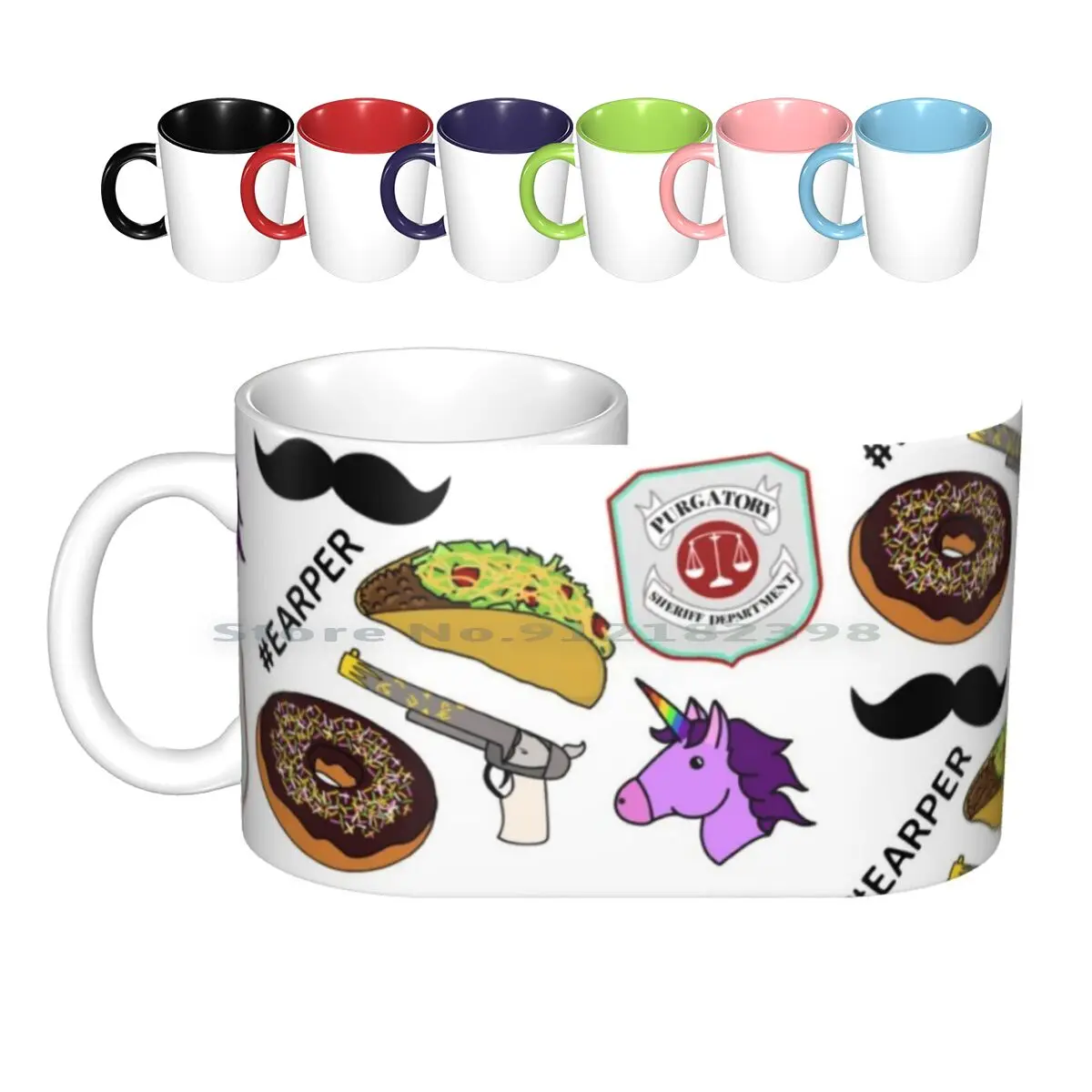 

Коллекция керамических кружек Earper, кофейные чашки, Кружка для молока и чая, ушные вкладыши Earp Wynonna Earp Peacemaker, единорог, чистилище, шериф