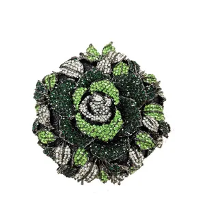 Роскошные зеленые клатчи с кристаллами для женщин вечерние праздничные сумочки для выпускного, банкетные свадебные сумки, вечерняя дамская сумочка, Женский кошелек для невесты