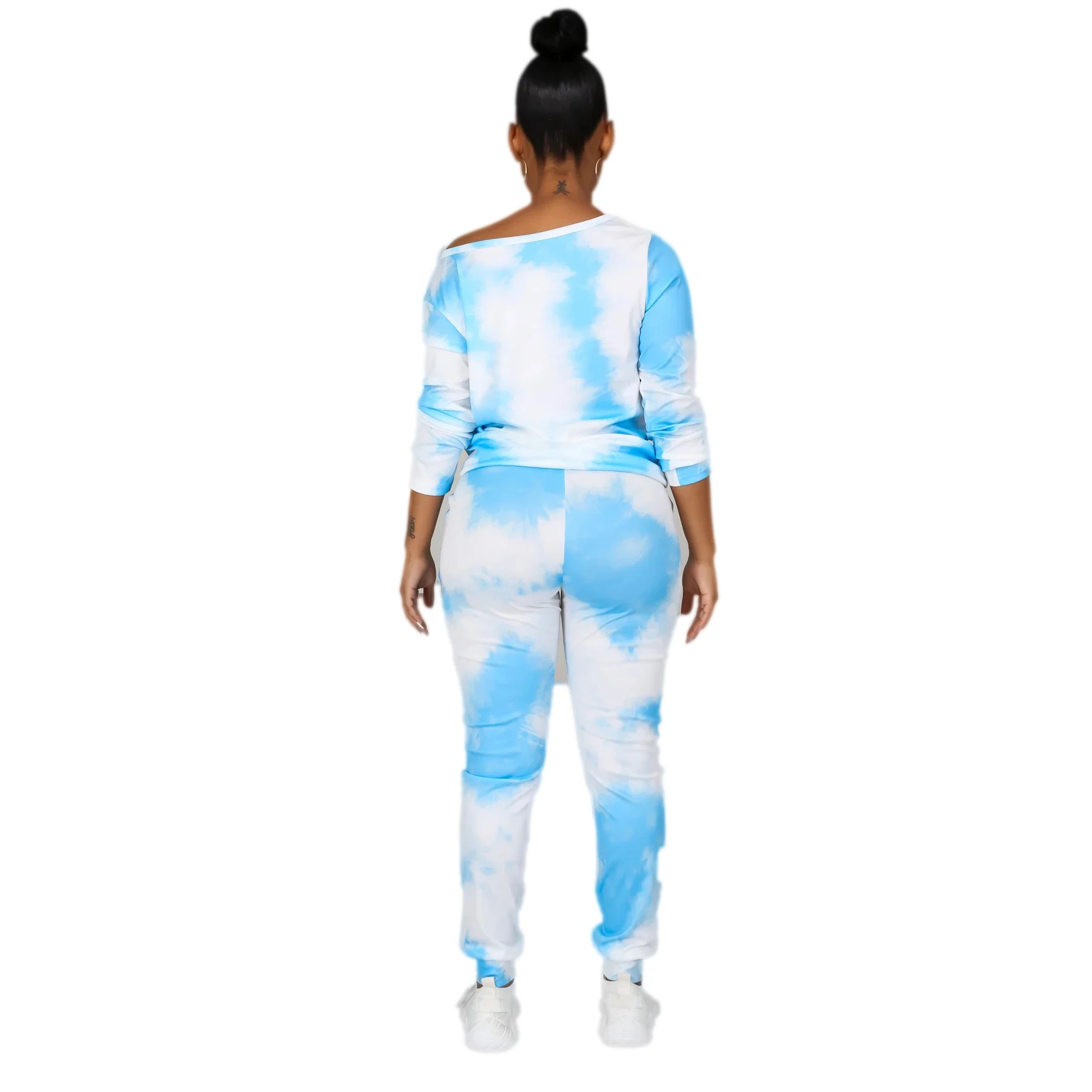 

2020 New Casual Suit Loose Printed T-shirt Pants Two-Piece Set European and American Women's Clothing