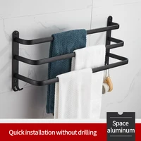 towel hanger wall mounted 30 50 cm towel rack bathroom aluminum black towel bar rail matte black towel holder