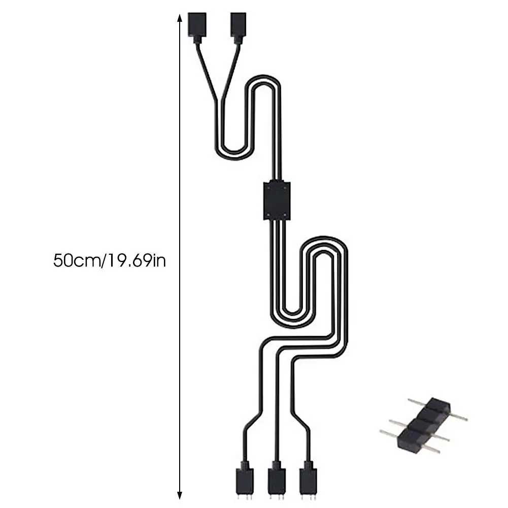 Новый адаптер кабель гибкий 1 до 3 ARGB сплиттер для адресуемых RGB LED вентилятор ASUS MSI