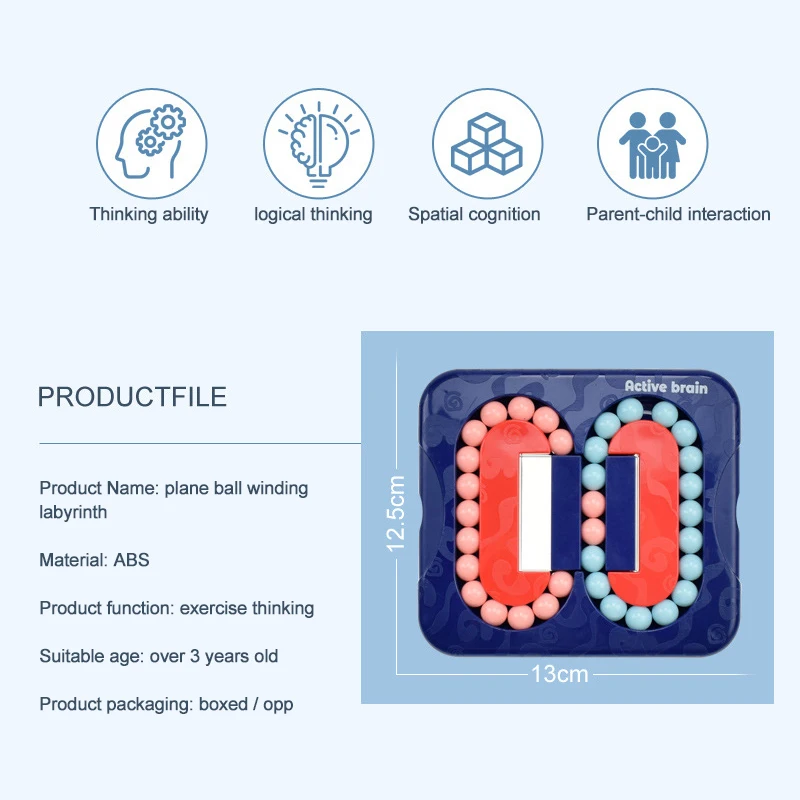 

Rotating Magic Bean Fingertip Toy Beads Wooden Puzzle IQ Game Mind Brain Teaser Anti-Stress Educational Toy For Adults Children