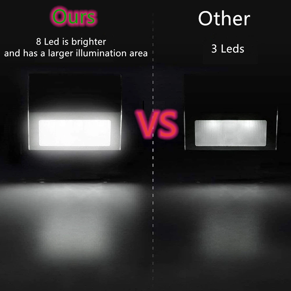 8 светодиодный s Солнечная лампа на открытом воздухе Путь Лестница