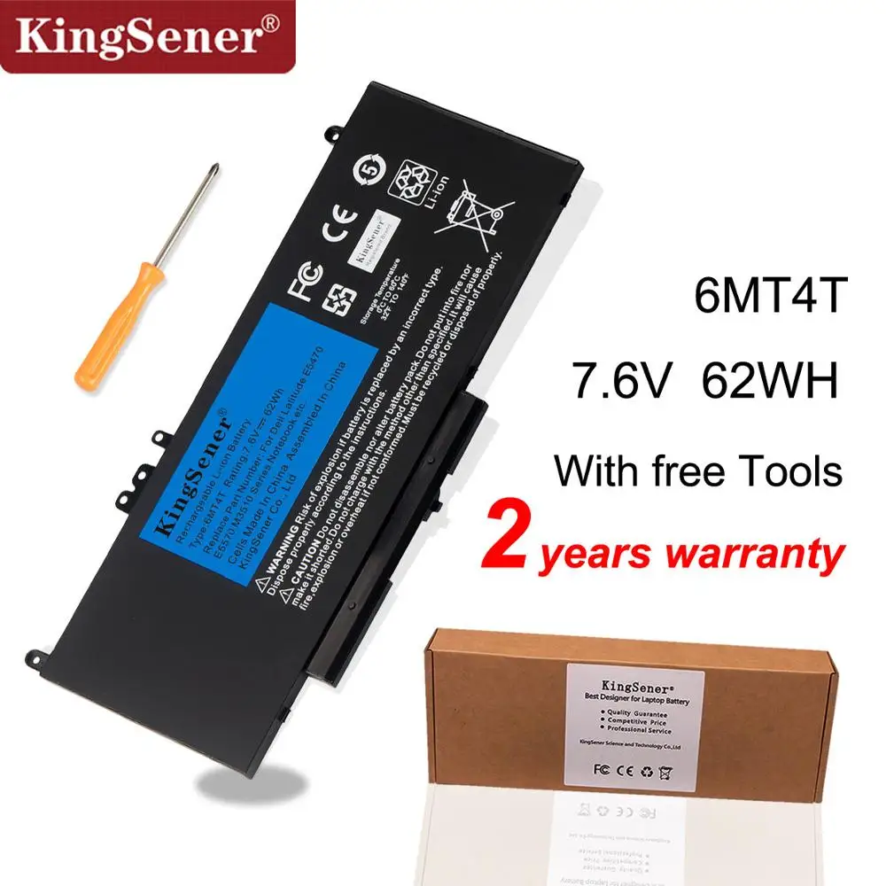KingSener 6MT4T ноутбук Батарея для Dell Latitude E5470 E5570 Тетрадь 15," M3510 7V69Y TXF9M 79VRK 07V69Y 7,6 V 62WH