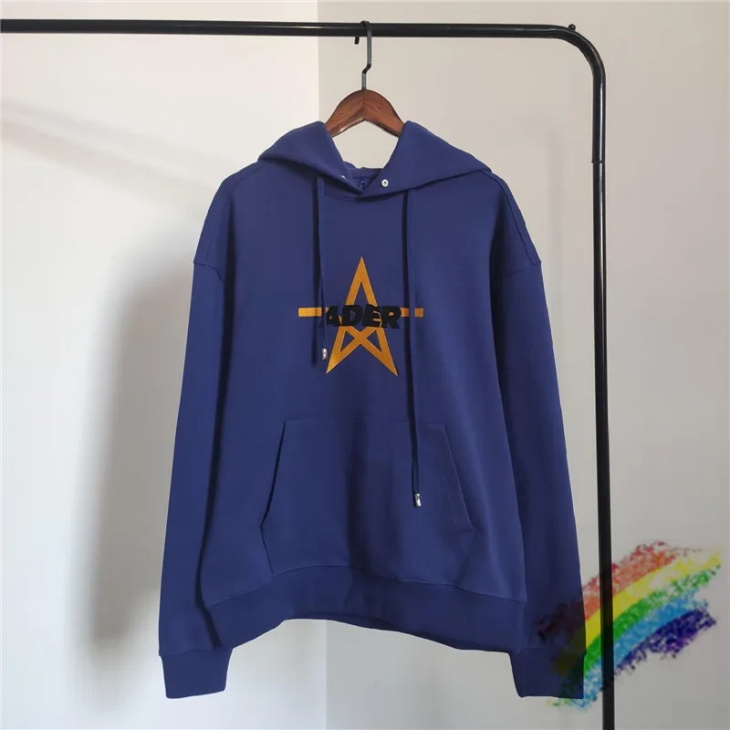 

Embroidery Adererror Hoodie Men Women Ader Error Blue five-pointed star Sweatshirts 1:1 High Quality Cotton Pullover