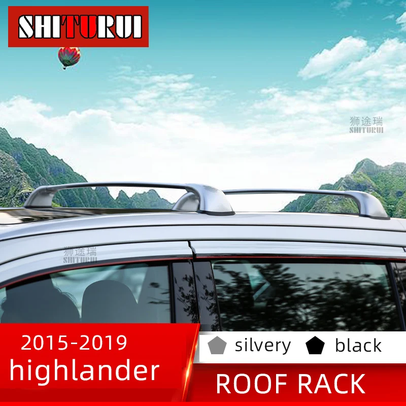 SHITURUI 2Pcs Dach bars Für TOYOTA KLUGER highlander UX50 2015-2020 3th Aluminium Legierung Seite Bars Kreuz Schienen dach Rack Gepäck