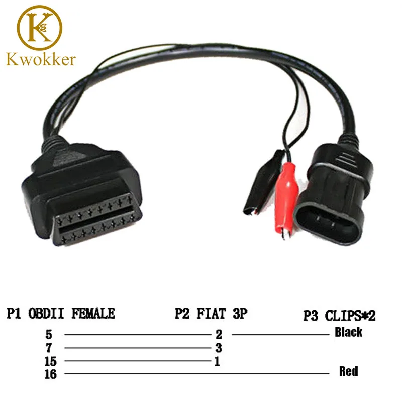 OBD2 кабель для Fiat 3 Pin Alfa Lancia до 16 Pin OBDII OBD 2 OBD-II Соединительный кабель для адаптера Fiat автомобильный диагностический инструмент