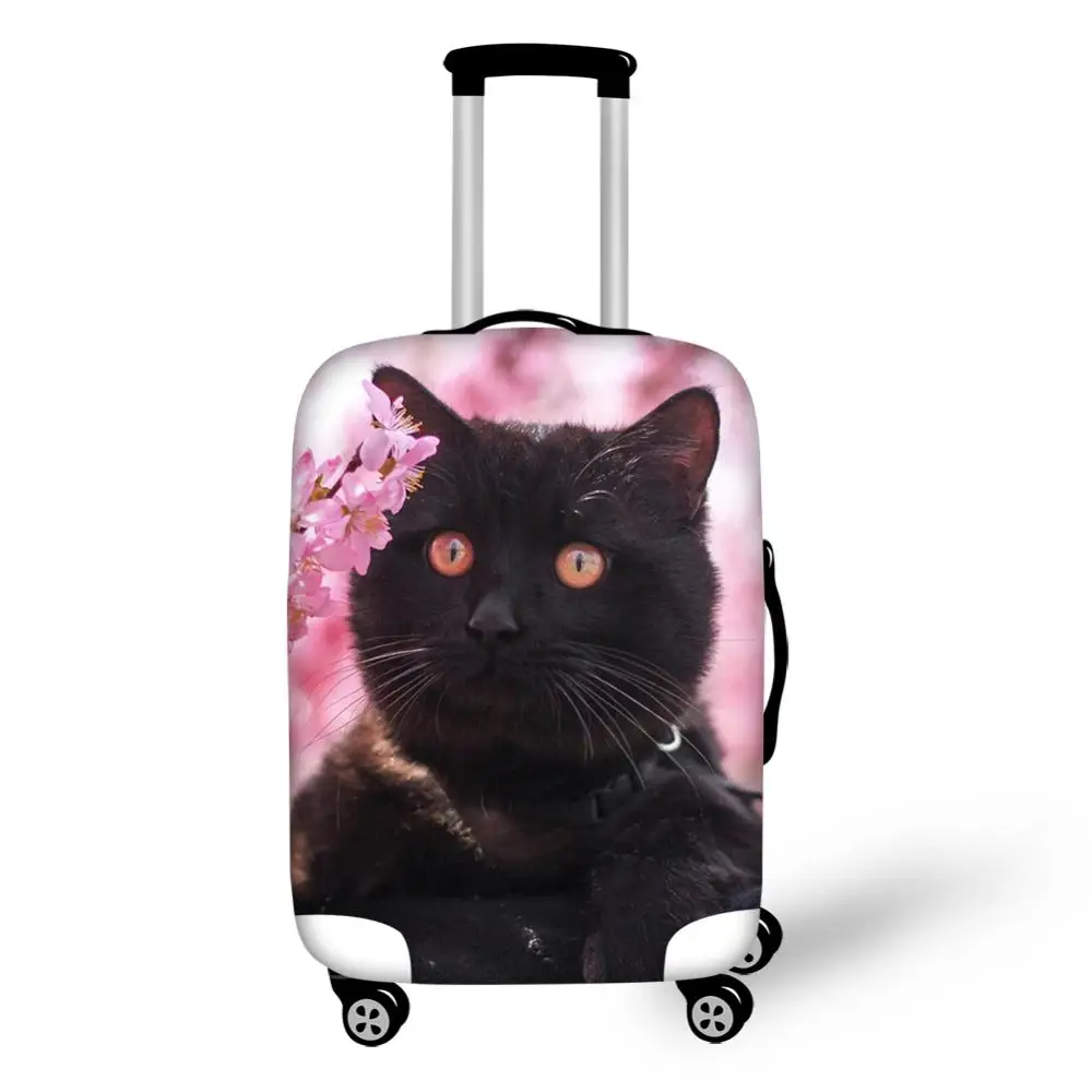 HaoYun Protective Suitcase Cover Flower Cats Elastic Dustproof Luggage Cover Cartoon Animal Prints Waterproof Travel Accessories