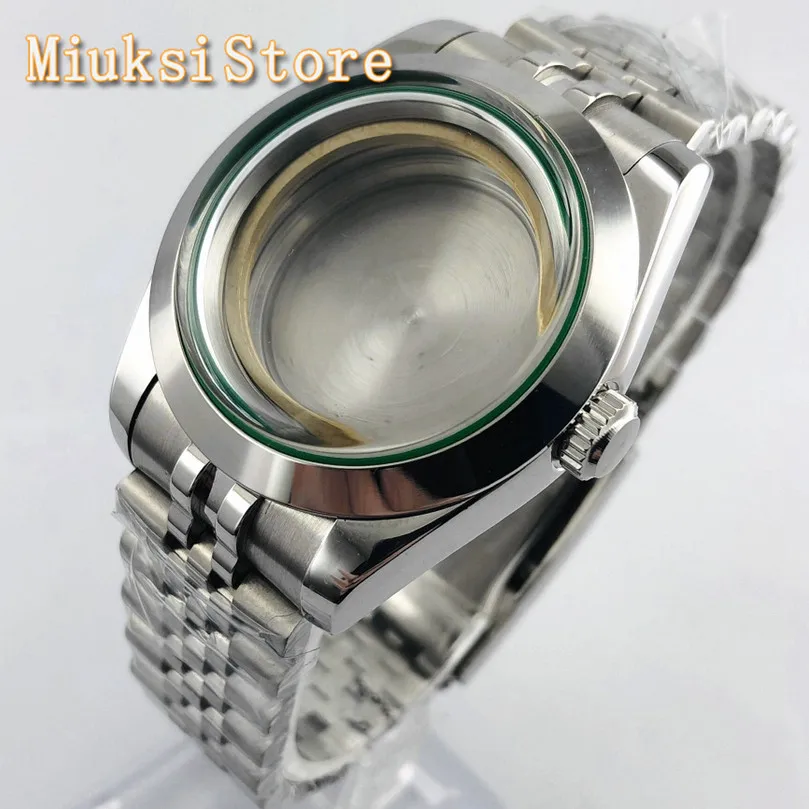 40mm sterile silver Watch case stainless steel case With Strap fit ETA 2836 2824, Miyota8205 8215 821A Mingzhu2813 3804 movement