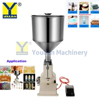 a02 semi automatic pneumatic quantitative 5 50ml filling honey cosmetic shampoo cream liquid filling machine
