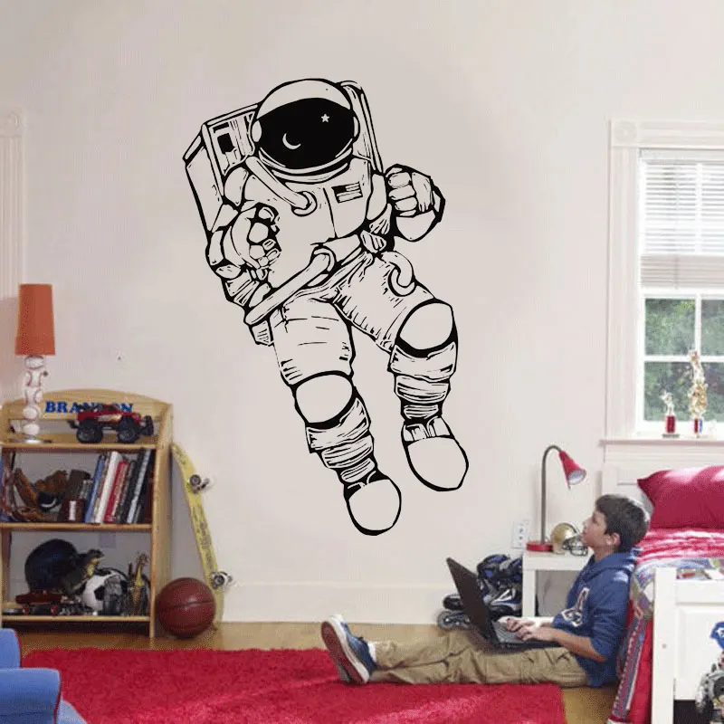 

Outer Space Cosmonaut Astronaut Wall Decal Nursery Room Decor Art Wall Sticker Spaceman Vinyl Decoration Boys Bedroom Mural Z234