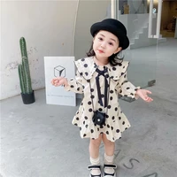 lapel prince dots girls kids vest dress spring summer baby tops bottoming children clothes special occasion high quality