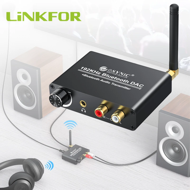 Аудио передатчик LiNKFOR DAC Bluetooth аудио 192 кГц Поддержка aptX SBC LL для bluetooth наушников
