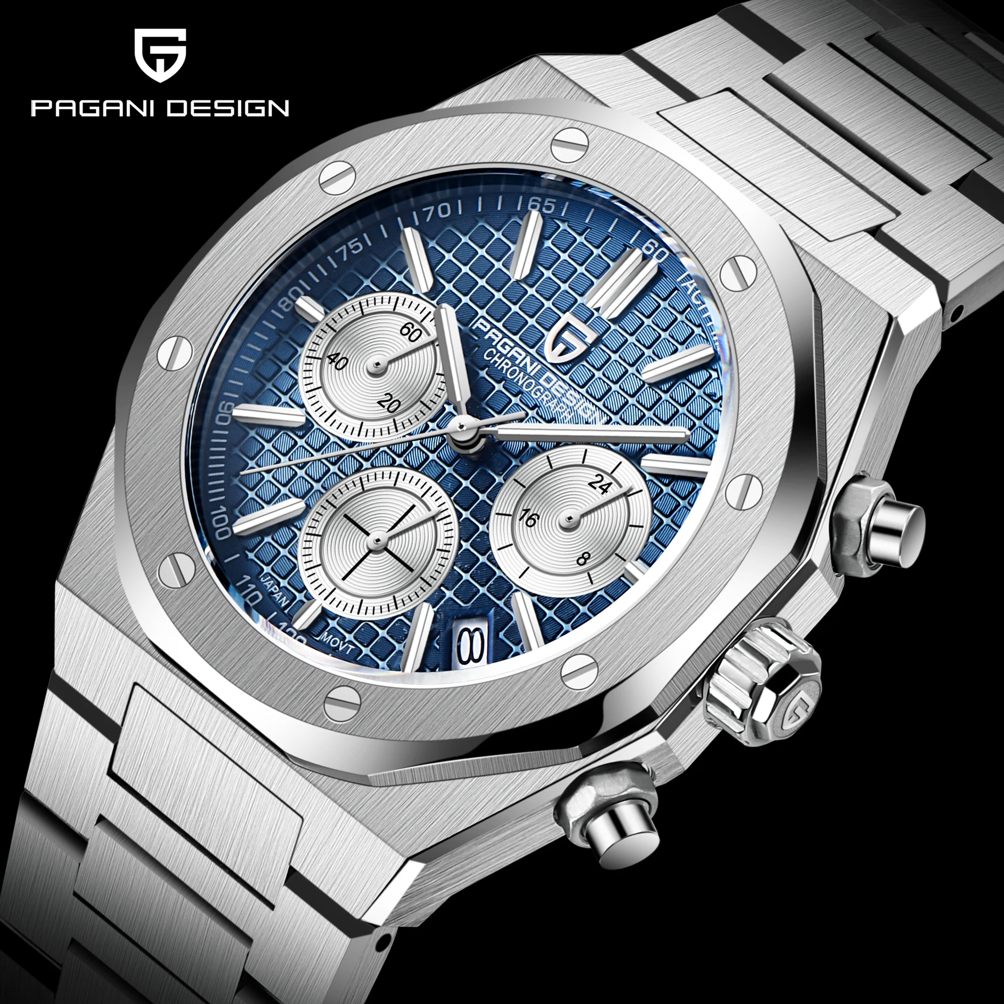 2021 New PAGANI Design Men's Sports Quartz Watches Top Brand Sapphire Stainless Steel 200m Waterproof Chronograph Reloj Hombre