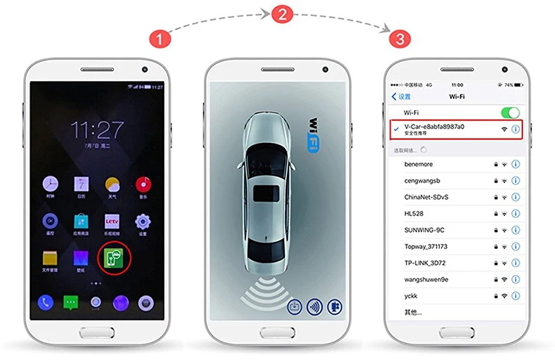 Беспроводная Автомобильная камера заднего вида, Wi-Fi, камера заднего вида, Dash Cam, звездное ночное видение, мини-тело, тахограф для iPhone и Android телефона