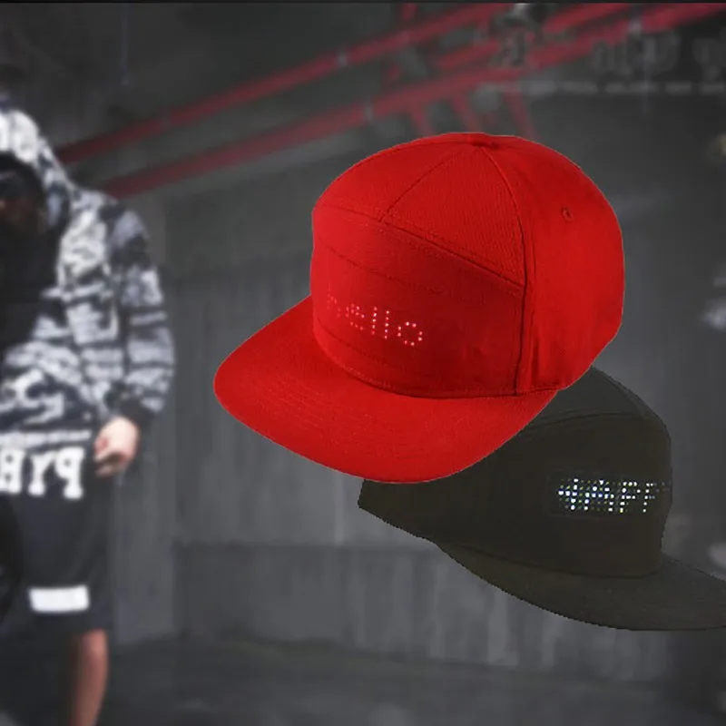 Крутая светодиодная смарт крышка управляемая приложением экран дисплея шляпа