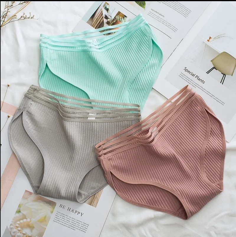 Женские хлопковые трусики известного бренда женские дышащие с кружевными краями