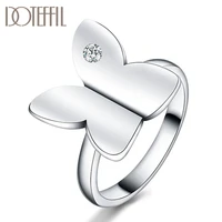 doteffil 925 sterling silver aaa zircon butterfly ring for women fashion wedding engagement party gift charm jewelry