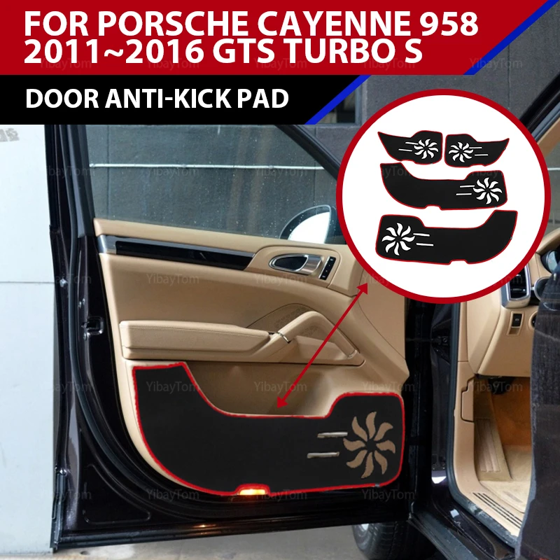 

quality carpet trim protective mat for Porsche Cayenne 958 2011~2016 GTS Turbo S Car Door Anti Kick Pad sticker protection decal