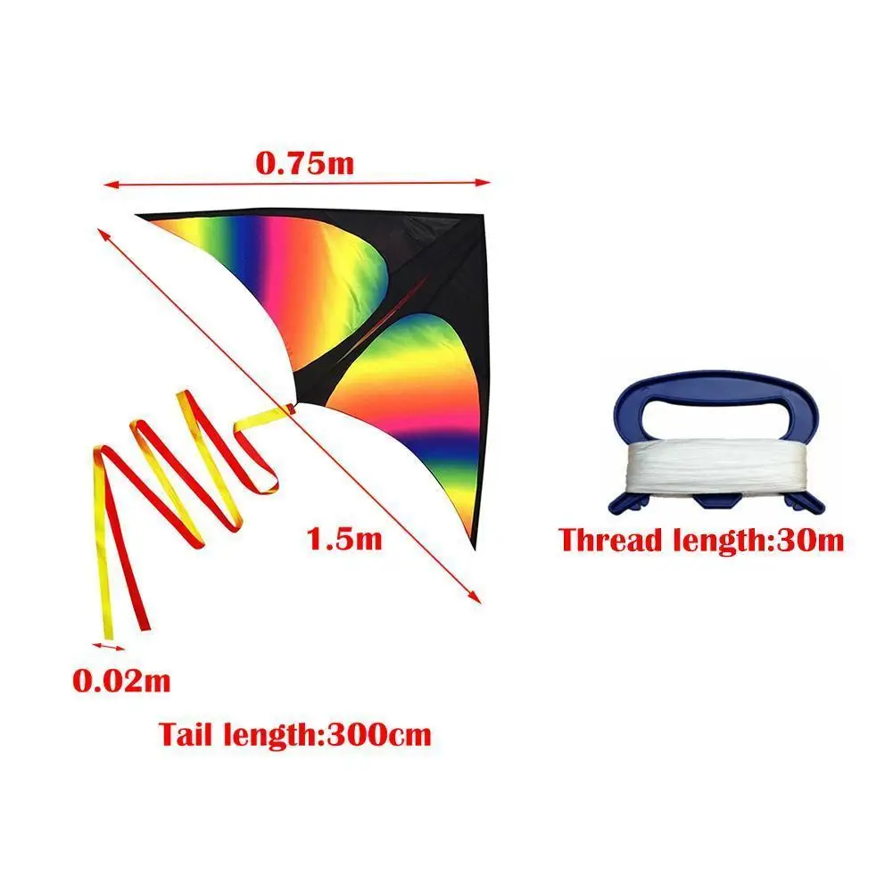 

Rainbow Kite High Quality Large Kites Kites With Toys Outdoor Kids Fun Kite Surf Handle Flying Long Sports