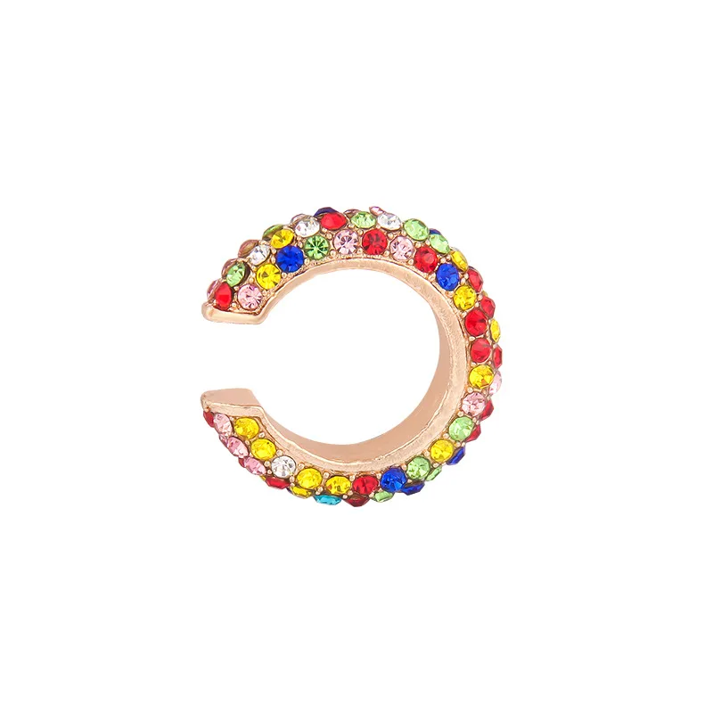

1pcBohemian Crystal Ear Cuff Earring for Women Multicolor C-Shape No Pierced Small Earring Bridal Wedding Ear Clip Jewelry Gifts