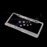 bling crystal license plate frame women luxury handcrafted rhinestone car frame plate with ignition button fits usa and canad