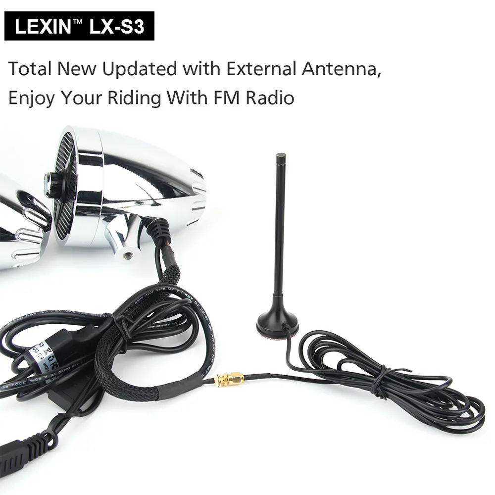 Lexin S3 " 50 Вт MP3 музыкальный аудио плеер Bluetooth колонки для мотоцикла водонепроницаемый портативный стерео с fm-радио тюнер