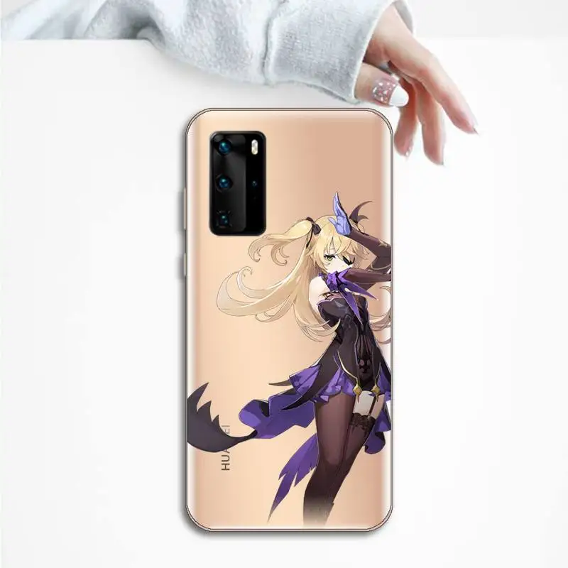

Anime Genshin Impact Phone Case Transparent for Huawei P20 P30 P40 lite pro P smart 2019 honor 8x 10i