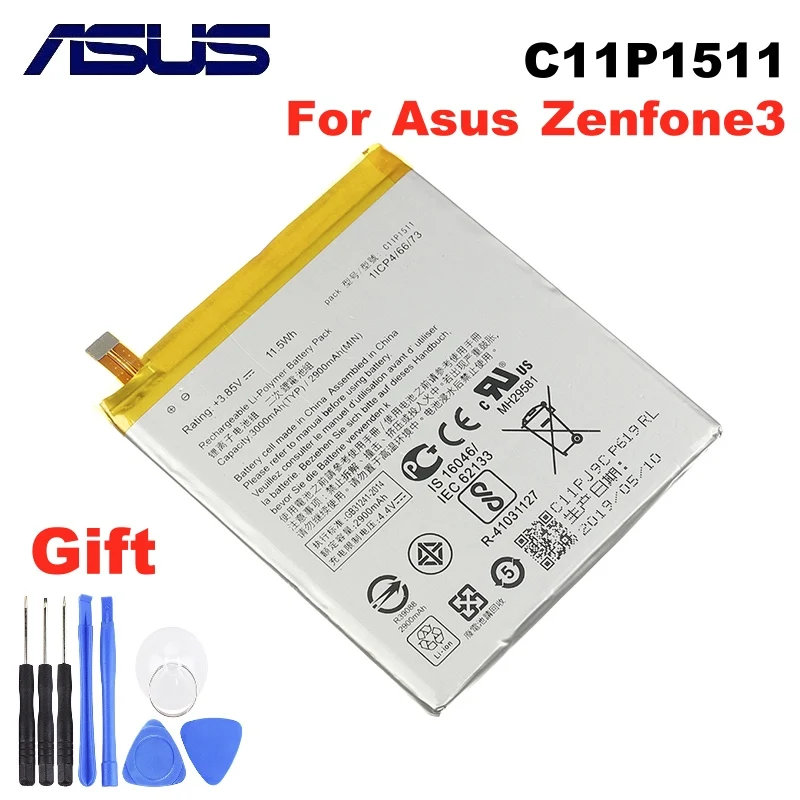 Оригинальный аккумулятор большой емкости ASUS C11P1511 для Zenfone3 Ze552kl Z012da Z012de 2900 мАч
